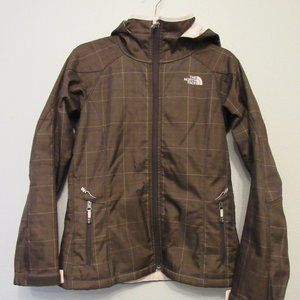 The North Face Morgan Brown Plaid Fleece Lined Zip Up Soft shell Jacket …